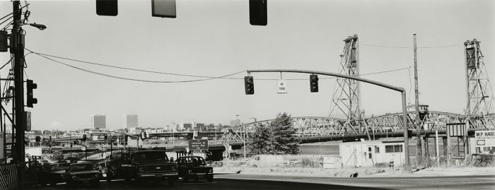 Portland, Oregon with Mt. St. Helens, 1979, 82-7906-13, 8"x20" gelatin silver chloride contact print
